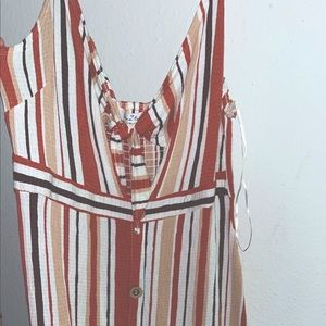 open front dress different color stripped